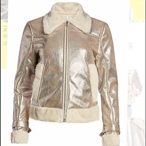 Faux Shearling Metallic Jacket